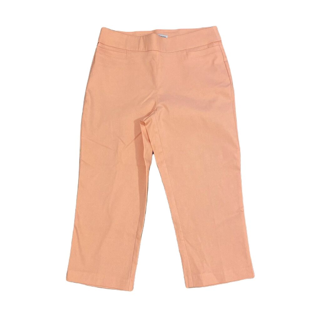 Kim Rogers Pull On Capri Pants ~ Sz 8 ~ Pink ~ High Rise ~ 20.5" Inseam